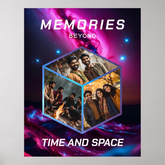 Weltraum Foto Kollage in 3D Poster (Vorne)