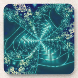 Weltraum | Fraktal in Blau und Weiß Getränkeuntersetzer