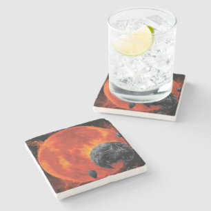 Weltraum-Friedhof-Totenkopf-Halloween-Galaxie des  Steinuntersetzer