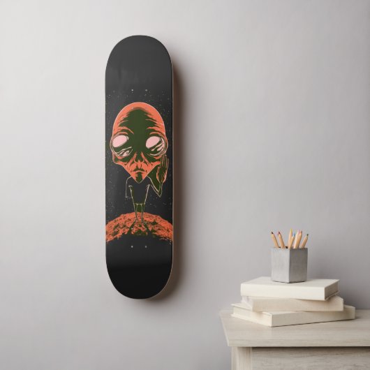 Weltraum Funny Alien Galaxy Lover Geschenk Skateboard (Wandkunst)