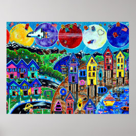 Weltraum für Kinder Shuttle World Ocean Beach Poster