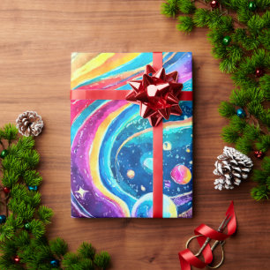WELTRAUM   GALAXIE DESIGN GESCHENKPAPIER