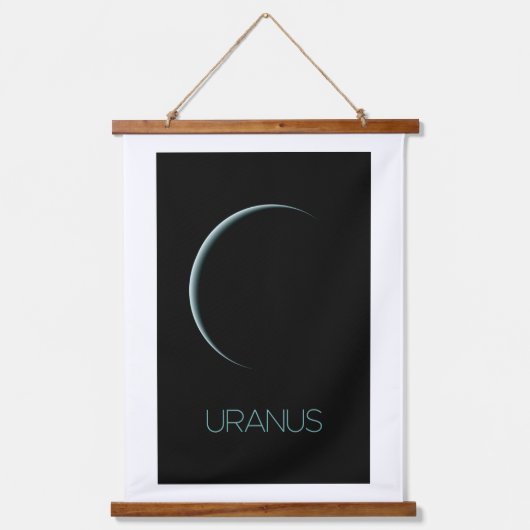 Weltraum, Galaxie, Sonnensystem, Planet Uranus Wandteppich Mit Holzrahmen (Vorderseite)