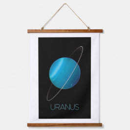 Weltraum, Galaxie, Sonnensystem, Planet Uranus Wandteppich Mit Holzrahmen