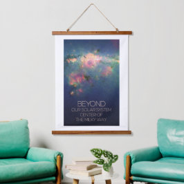 Weltraum, Galaxie, Zentrum der Milchstraße Wandteppich Mit Holzrahmen