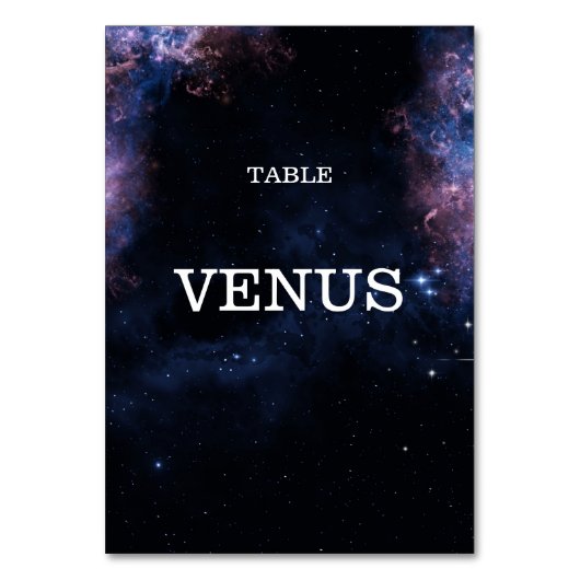 Weltraum Galaxy Astronomy Starry Table Card Tischnummer (Rückseite)