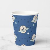 Weltraum Geburtstag Außerirdisch Pappbecher (Rückseite)