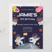 Weltraum-Geburtstag Einladung (Vorderseite)