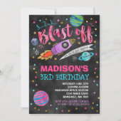 Weltraum-Geburtstag Einladung Weltraum-Party (Vorderseite)