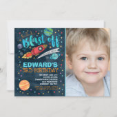 Weltraum-Geburtstag Einladung Weltraum-Party (Vorderseite)