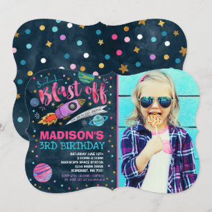 Weltraum-Geburtstag Einladung Weltraum-Party