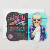 Weltraum-Geburtstag Einladung Weltraum-Party (Vorderseite)