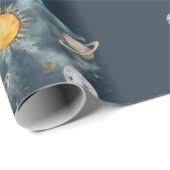 Weltraum Geburtstag Galaxy Sun Moon Sterne Planete Geschenkpapier (Rolleneckpunkt)