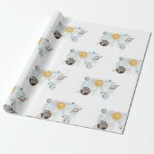 Weltraum Geburtstag Galaxy Sun Moon Sterne Planete Geschenkpapier (Ungerollt)