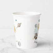 Weltraum Geburtstag Galaxy Sun Moon Sterne Planete Pappbecher (Rechts)