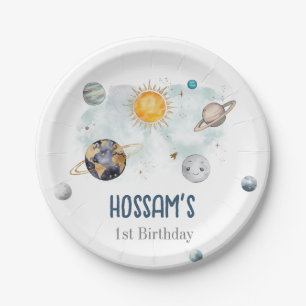 Weltraum Geburtstag Galaxy Sun Moon Sterne Planete Pappteller