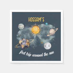 Weltraum Geburtstag Galaxy Sun Moon Sterne Planete Serviette
