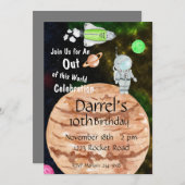 Weltraum Geburtstag, Weltraum, Astronaut Geburtsta Einladung (Vorne/Hinten)