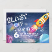 Weltraum-Geburtstag Weltraum-Party Einladung (Vorderseite)