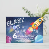 Weltraum-Geburtstag Weltraum-Party Einladung (Stehend Vorderseite)