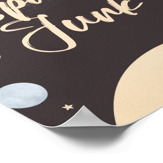 Weltraum-Geburtstag Weltraumschrott-Zeichen Poster (Ecke)