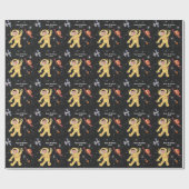 Weltraum Geburtstagsastronauten Astronautenname Ag Geschenkpapier (Flach)