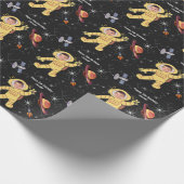 Weltraum Geburtstagsastronauten Astronautenname Ag Geschenkpapier (Ecke)