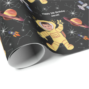 Weltraum Geburtstagsastronauten Astronautenname Ag Geschenkpapier