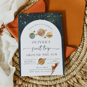 Weltraum-Geburtstagseinladung Erste Reise zum Ge Einladung