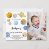 Weltraum Geburtstagseinladung mit Foto Einladung (Vorderseite)