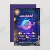 Weltraum-Geburtstagseinladungen der Astronautin Einladung (Vorne/Hinten)