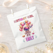 Weltraum Geburtstagsmädchen-Crew Geschenktütchen (Ausgeschnitten)