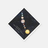 Weltraum | Geburtstagspartei des Sonnensystems Serviette (Ecke)