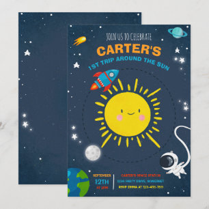 Weltraum-Geburtstagsparty Astronauten-Rakete-Party Einladung