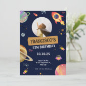 Weltraum-Geburtstagsparty Einladung (Stehend Vorderseite)