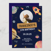 Weltraum-Geburtstagsparty Einladung (Vorne/Hinten)