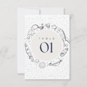 Weltraum Geburtstagsparty Tisch Flachkarte Einladung (Vorderseite)