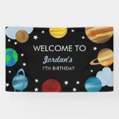 Weltraum-Geburtstagsplaneten Galaxie Begrüßungsban Banner (Horizontal)