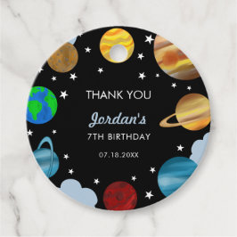 Weltraum-Geburtstagsplaneten Galaxy Boys Party Geschenkanhänger