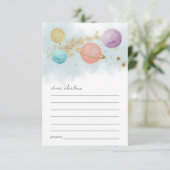 Weltraum Geburtstagszeit Kapselkarte Einladung (Stehend Vorderseite)