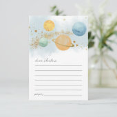 Weltraum Geburtstagszeit Kapselkarte Einladung (Stehend Vorderseite)