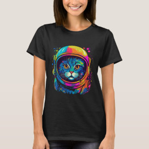 Weltraum Geschenke Katzenkatze Mama Kat Vater Männ T-Shirt