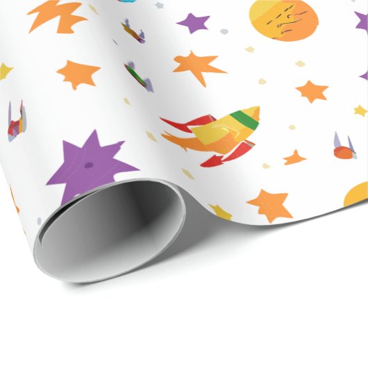 Weltraum Geschenkpapier (Rolleneckpunkt)