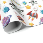 Weltraum Geschenkpapier (Rolleneckpunkt)