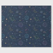 Weltraum Geschenkpapier (Flach)