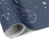 Weltraum Geschenkpapier (Rolleneckpunkt)