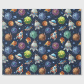 Weltraum Geschenkpapier (Flach)