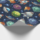 Weltraum Geschenkpapier (Ecke)