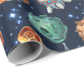 Weltraum Geschenkpapier (Rolleneckpunkt)