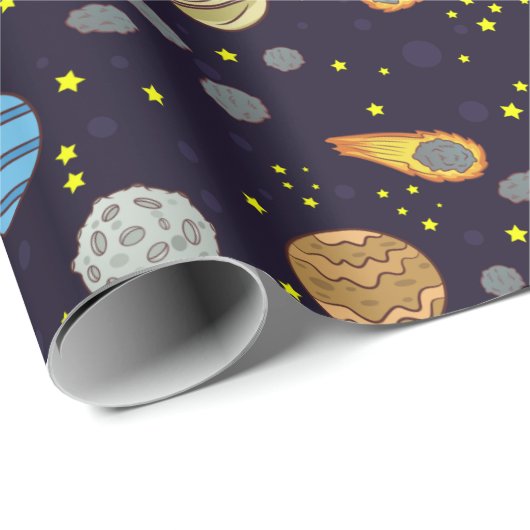 Weltraum Geschenkpapier (Rolleneckpunkt)